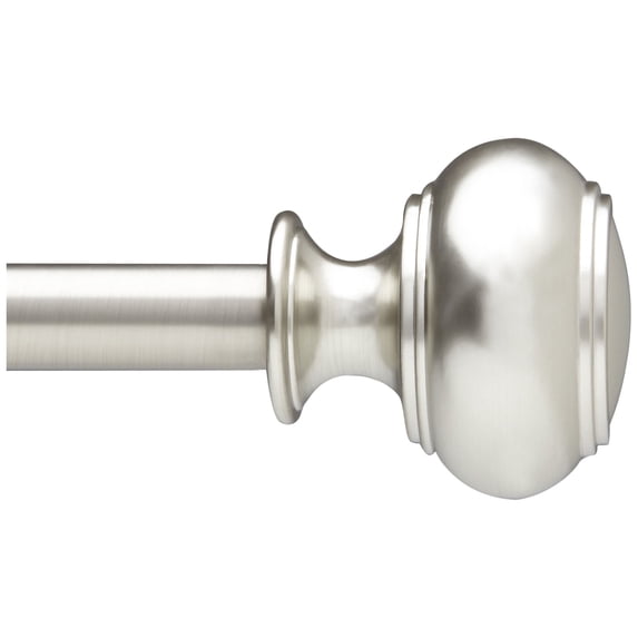Umbra 28-48" Dorset 5/8" Diameter Curtain Rod with Matching Finials, Silver