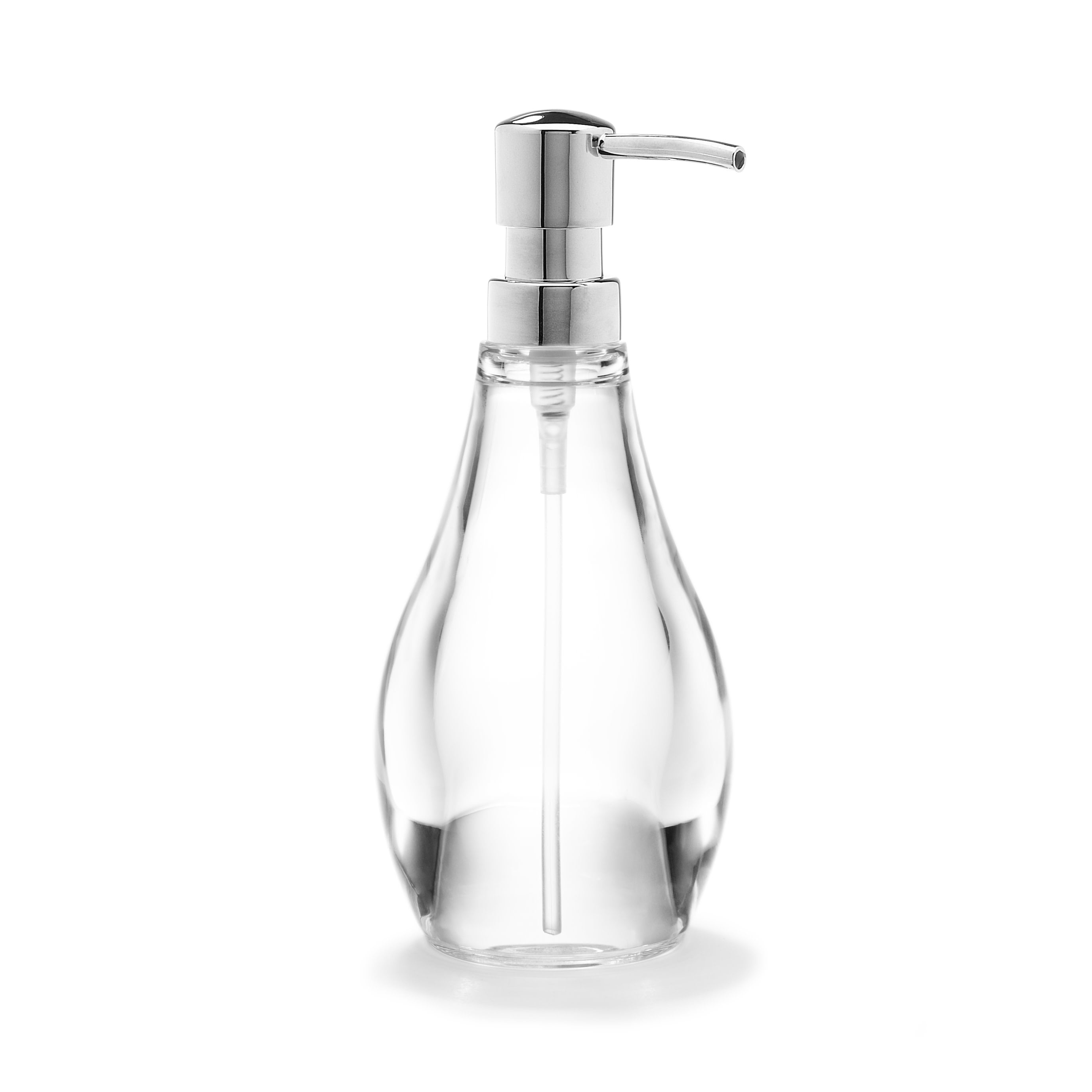 Umbra Clear Acrylic Lotion and Soap Dispenser with Metal Lid