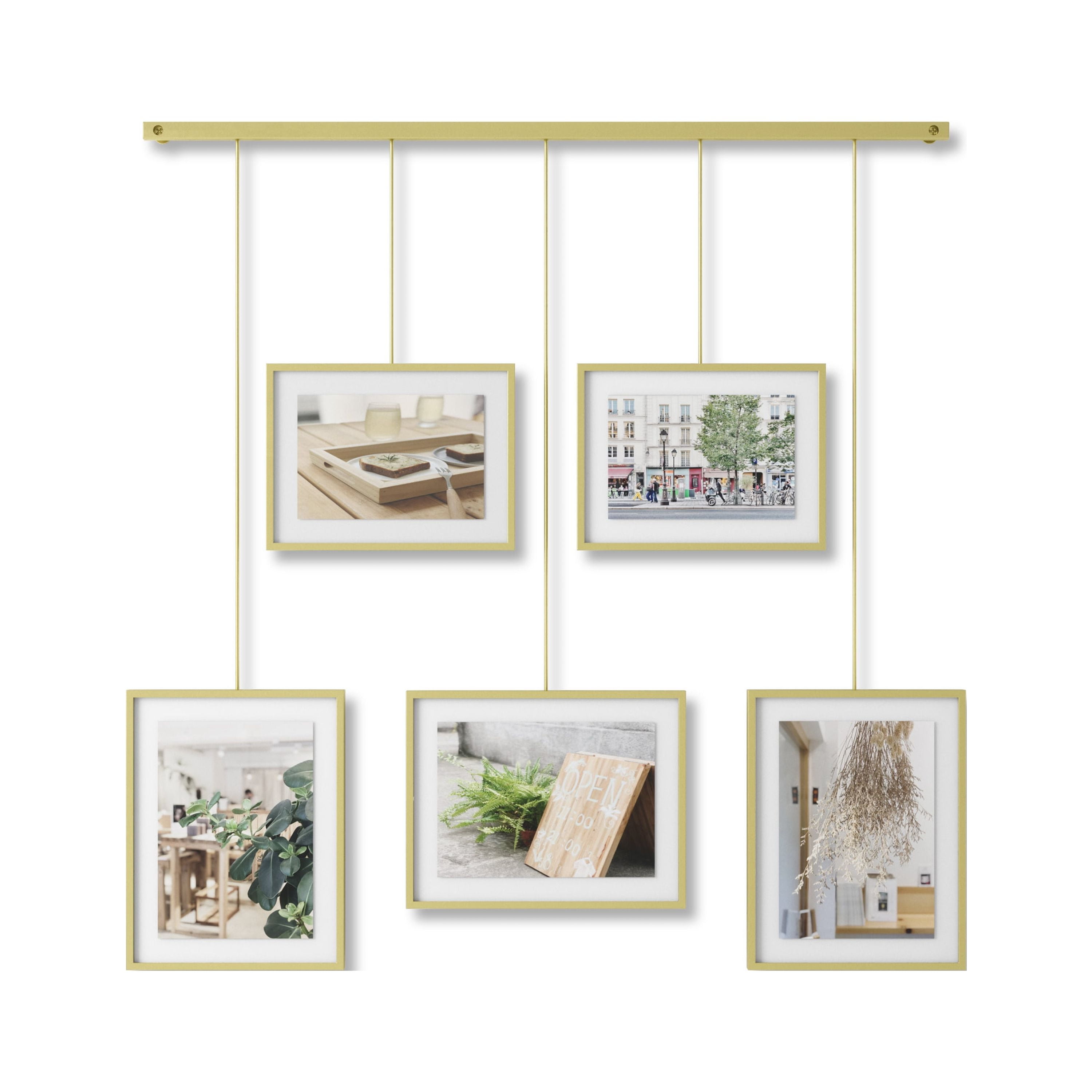 Umbra Exhibit Gallery Wall Picture Frame, Set of 5, Matte Brass