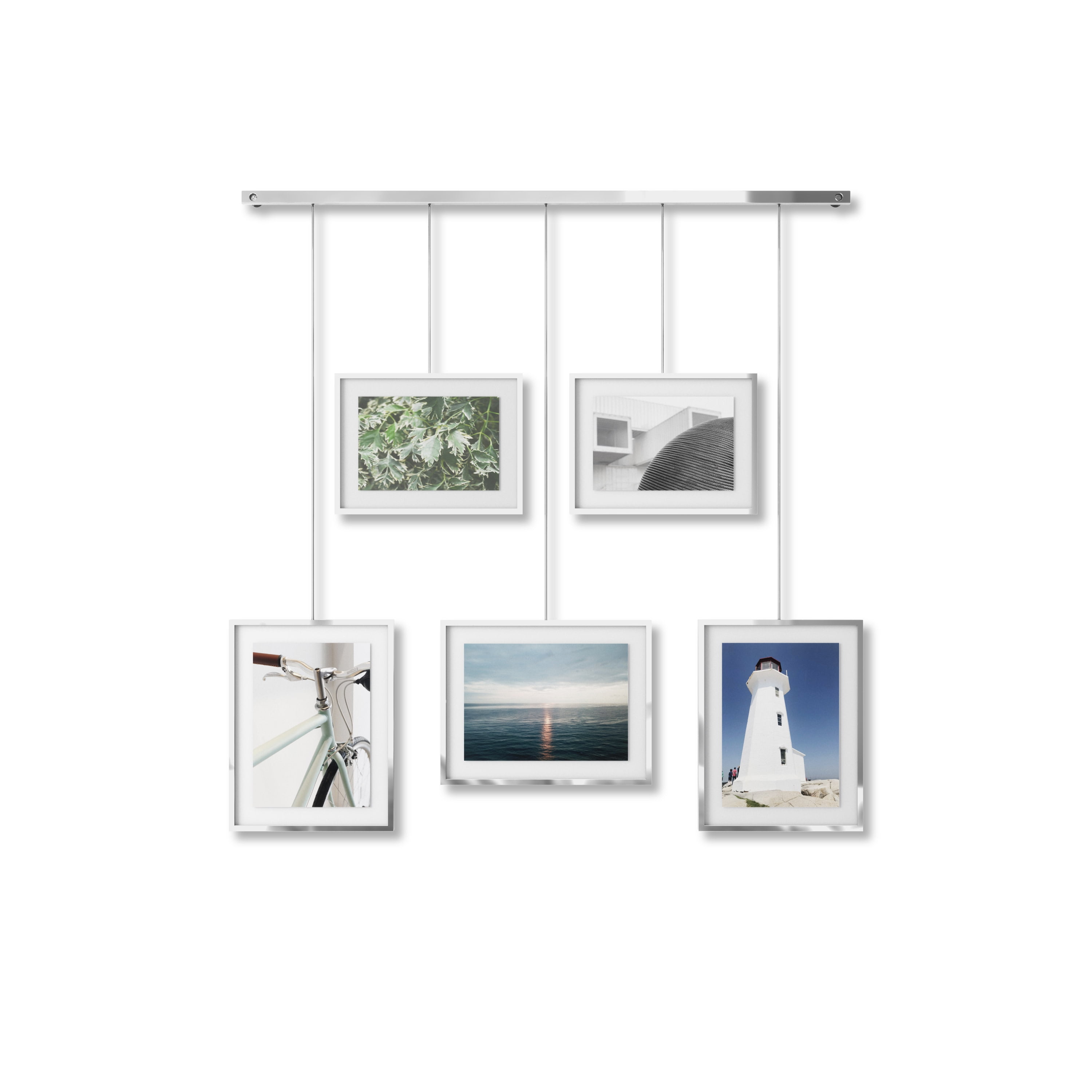 Chrome Floating Wall-Mounted 4x6 Picture Frame Set