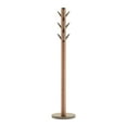 thumbnail image 1 of Umbra Flapper Coat Rack Entryway 9 Hook Light Walnut Warm Gold, 1 of 16