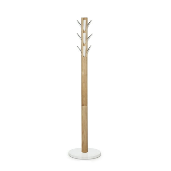 Umbra Flapper Coat Rack Entryway 9 Hook White/Natural