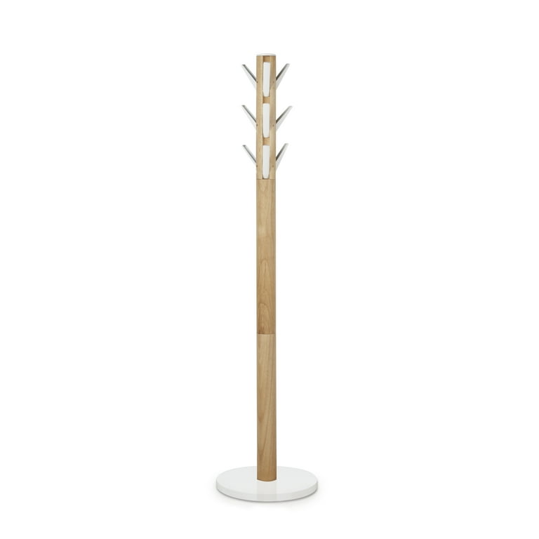 Umbra Flapper Coat Rack Entryway 9 Hook White Natural