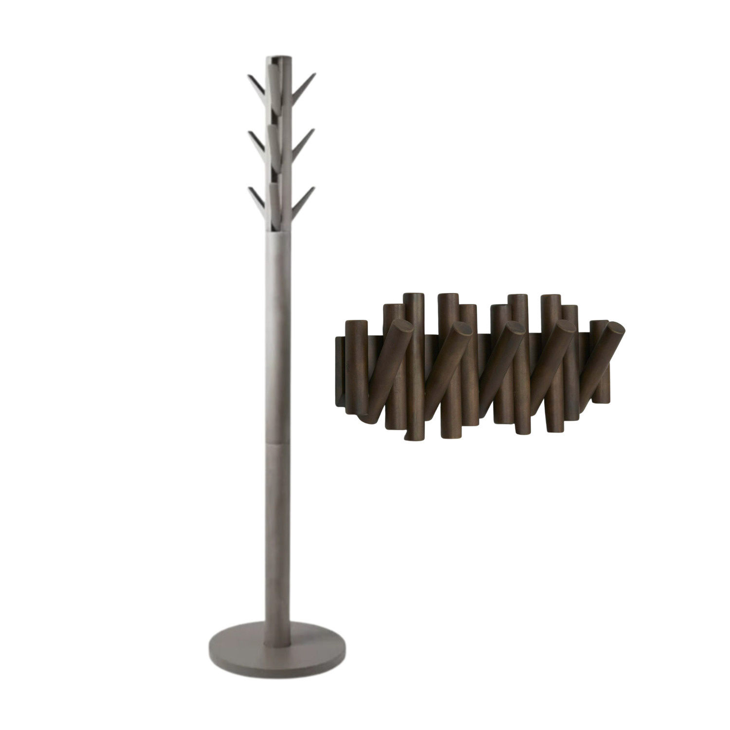 Umbra Flapper Coat Rack Grey Stylish Entryway Organizer with Picket