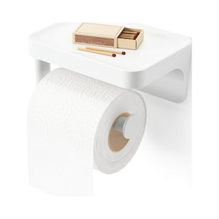 zccz Toilet Paper Holder Stand with Reserve, Free Standing Toilet Roll Stand Toilet Paper Tissue Stand Include Cell Phone Shelf, Portable Toilet Paper