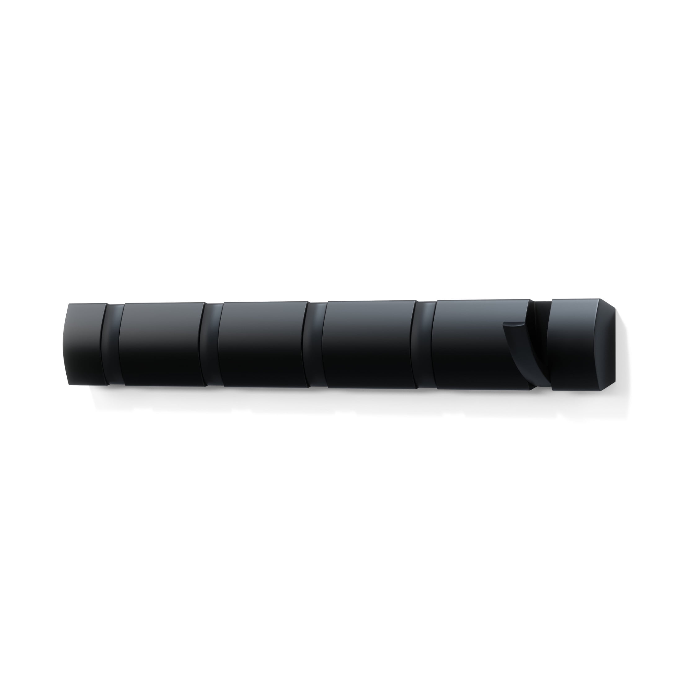 Black 5-Hook Wall Mounted Coat Rack with Retractable Hooks