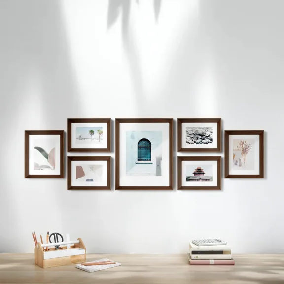 Umbra Gallery Photo Frames 7 Piece Aged Walnut