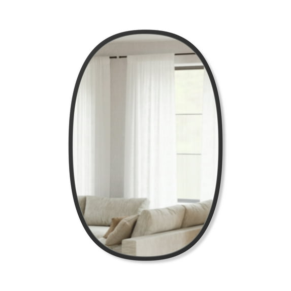 Umbra Hub Oval 24x36" Wall Mirror Black