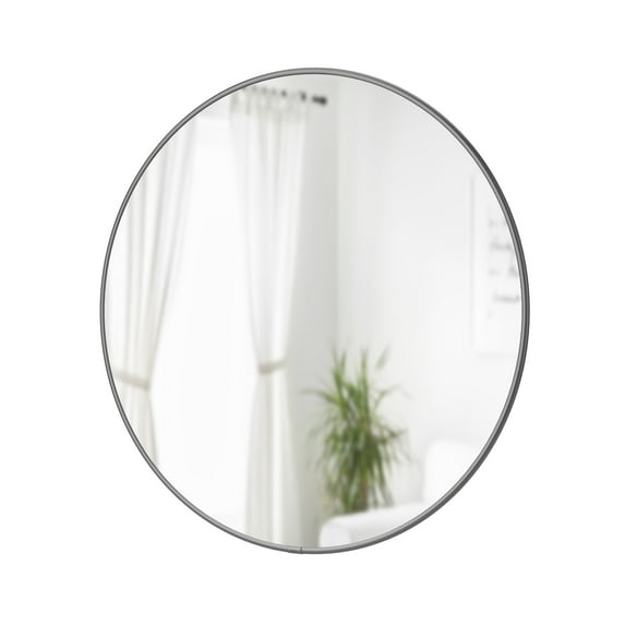 Umbra Hubba 24" Round Wall Mirror Metallic Finish Titanium Grey