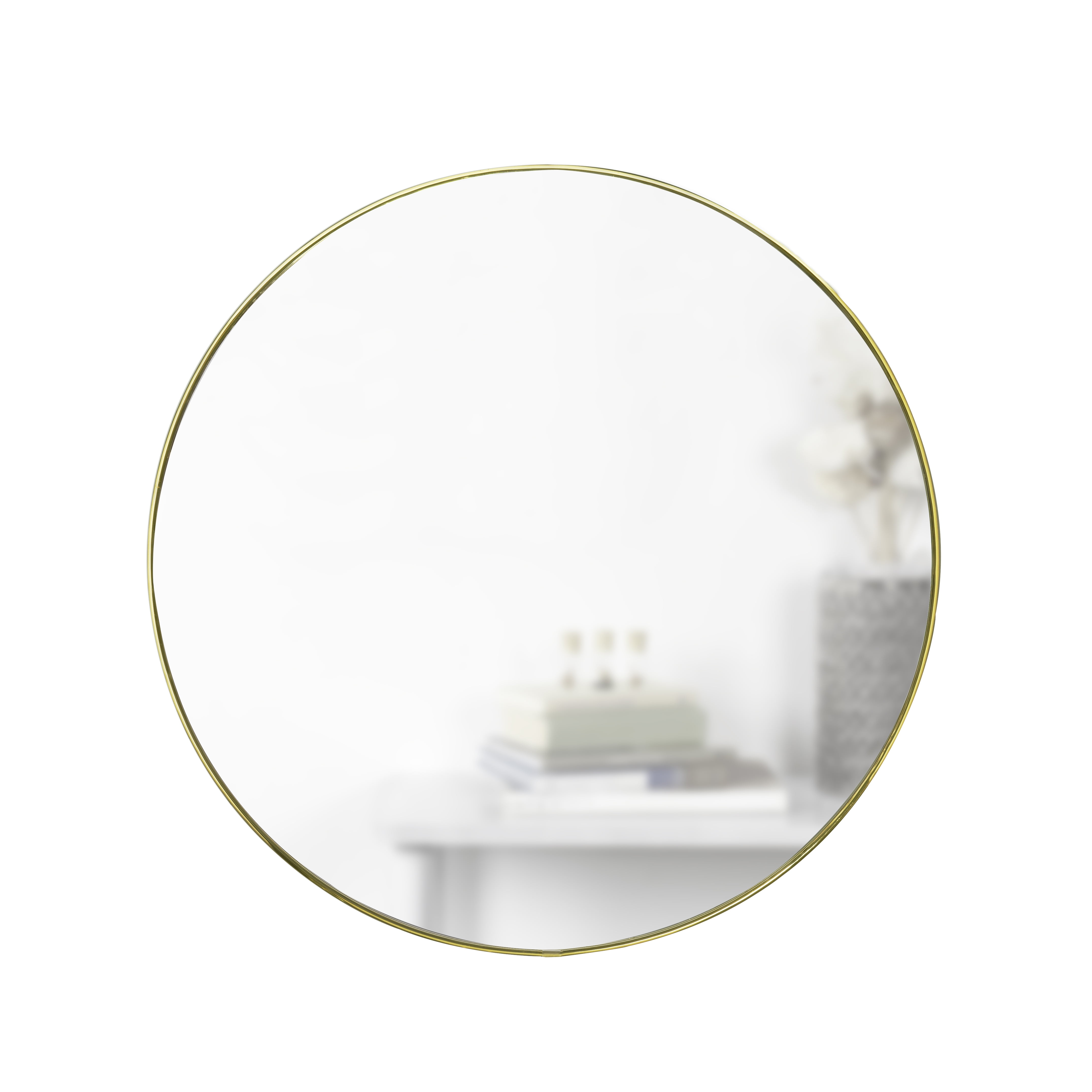 Elegant 36.5" Round Wall Mirror in Bronze and Gold Finish