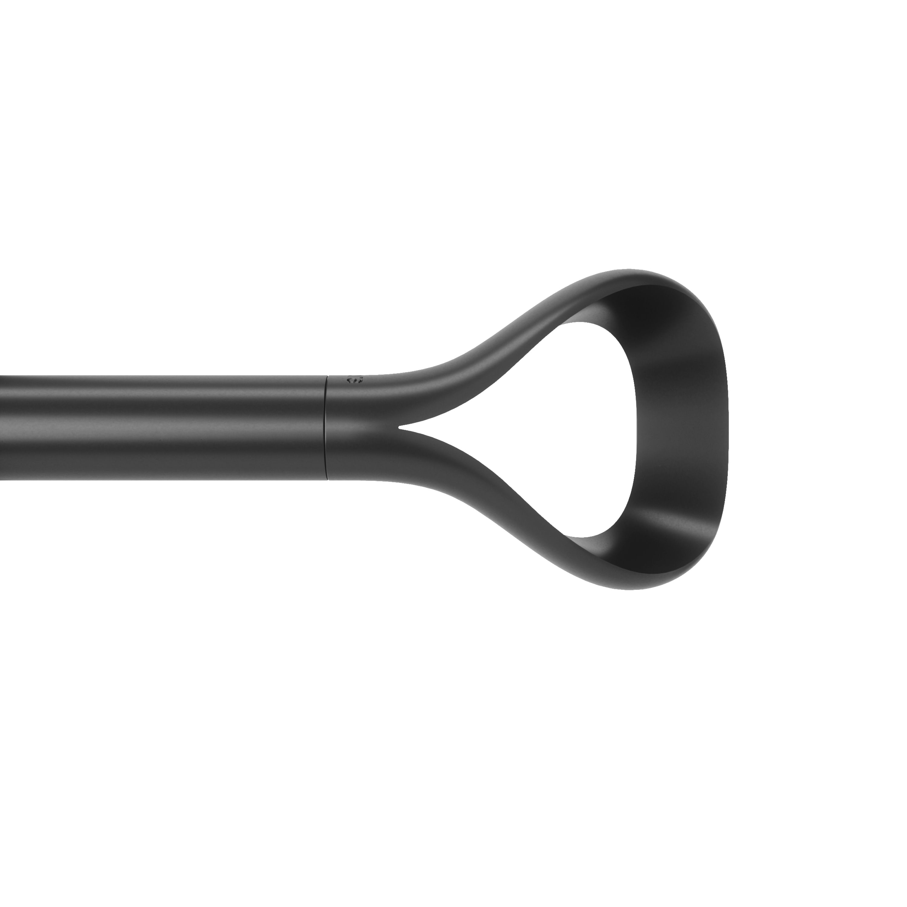 Matte Black Adjustable Loop Curtain Rod 42-120 Inch