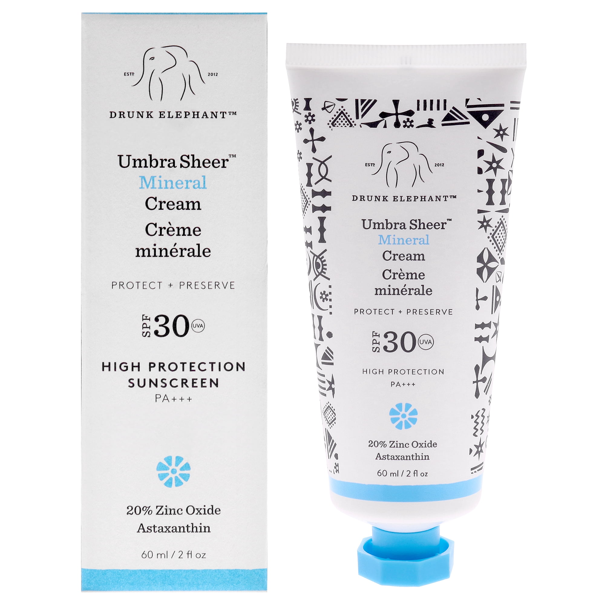 Drunk Elephant Umbra Sheer Mineral Cream SPF 30 , 2 oz Sunscreen
