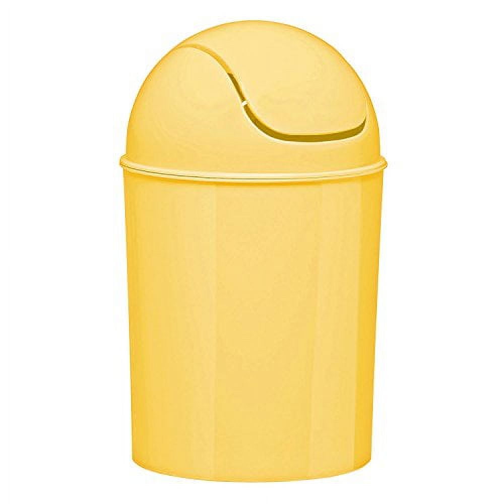 Araven 45275 Trash Bin, Swing Lid, 10.5 gallon, Grey & Yellow Lid