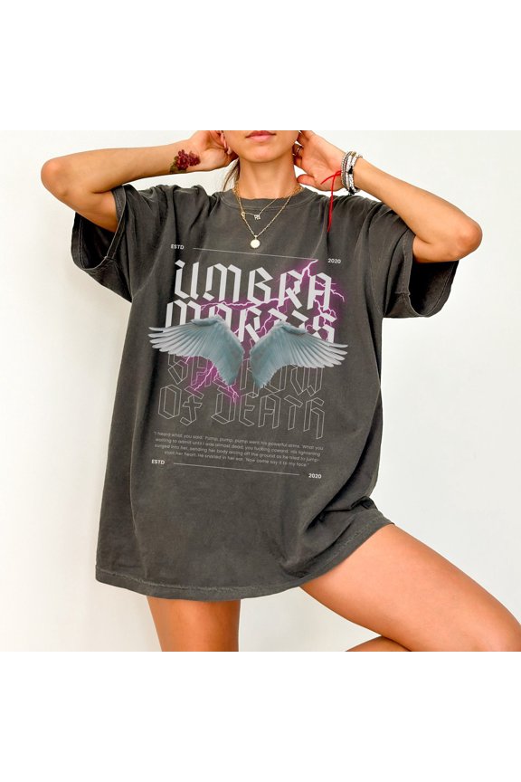 Umbra Mortis Wings T-Shirt, Dark Fantasy Angel Wing Graphic Tee for Gothic Magic Lovers, Mystical Shadow Realm Aesthetic Shirt, Comfort Colors Unisex Cotton T-Shirt, Size S-3XL