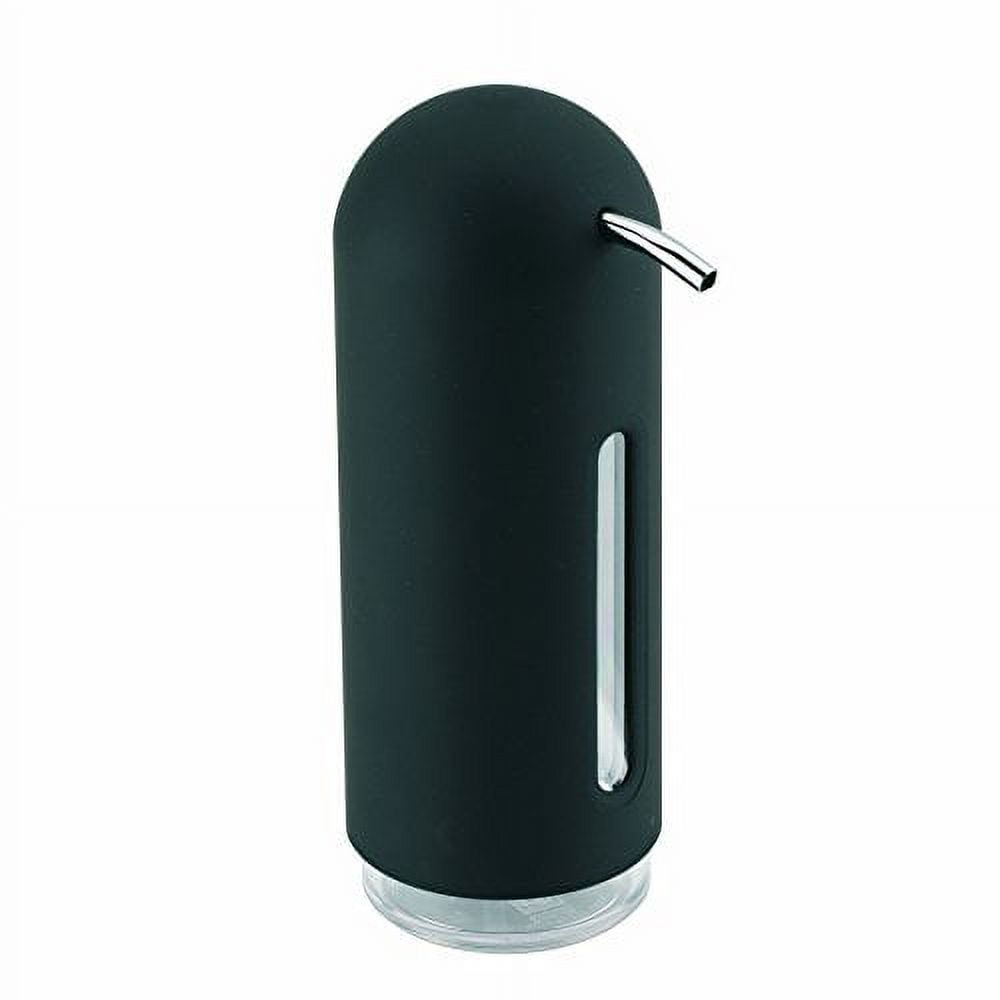 Black Soft-Touch Penguin Soap Dispenser with Window