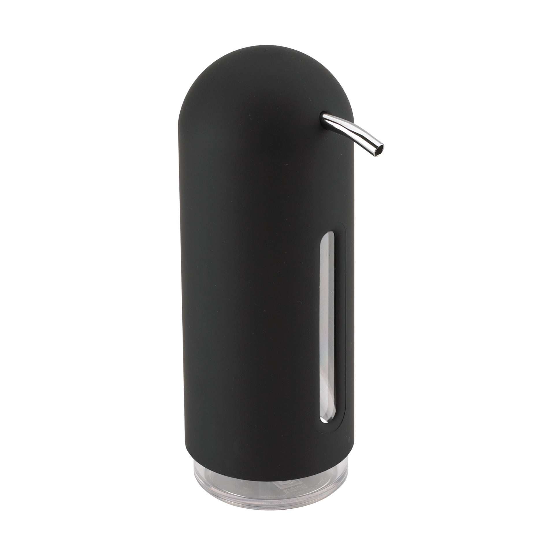 Black Soft-Touch Penguin Soap Dispenser with Window
