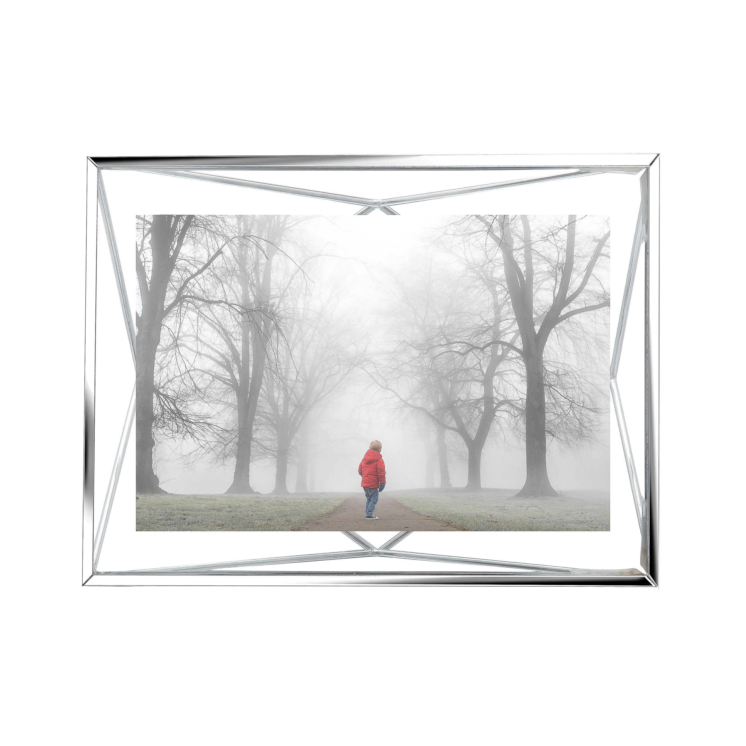 Chrome Geometric Floating Photo Frame 4" x 6"