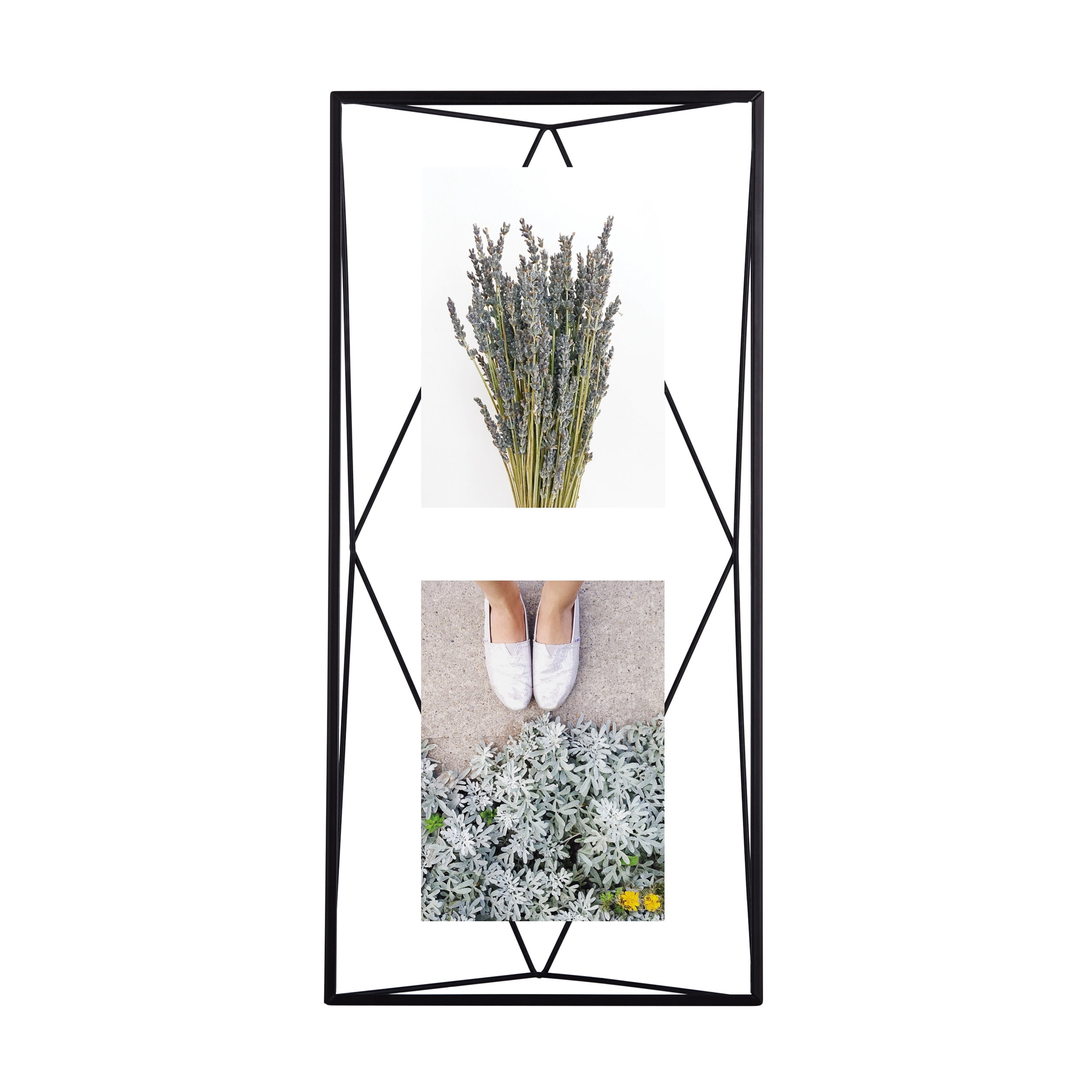 Black Geometric Wire Floating Picture Frame, 20x20