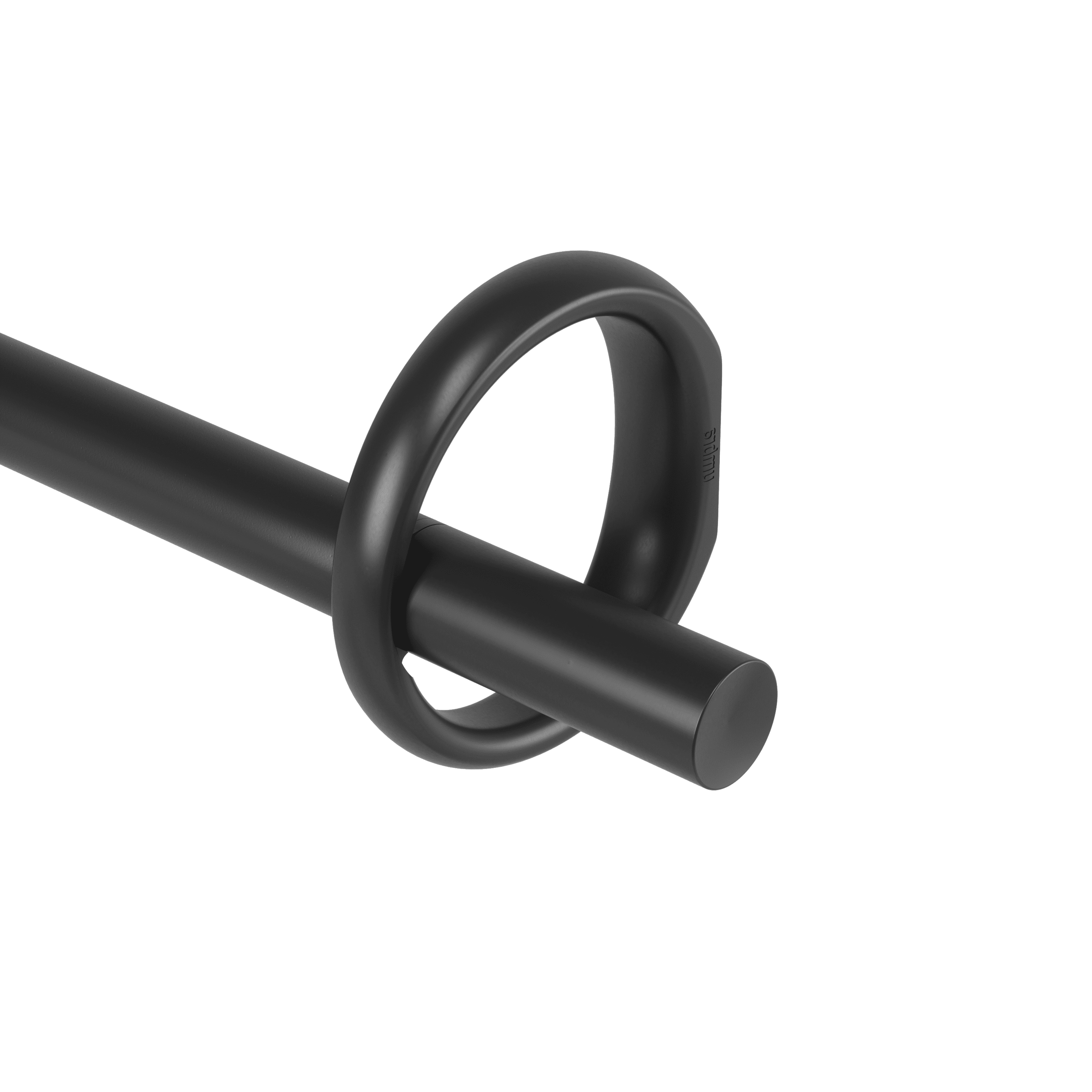 Matte Black Adjustable Steel Curtain Rod with Ring Bracket