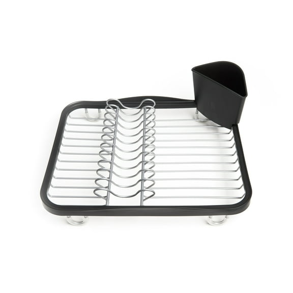 Umbra Sinkin Dish Rack, Compact Dish Drying Rack with Drainboard, Perfect for Small Kitchens