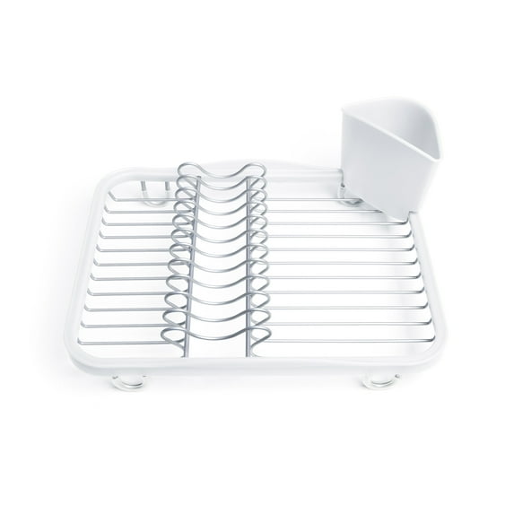 Umbra Sinkin Dish Rack, Compact Dish Drying Rack with Drainboard, Perfect for Small Kitchens