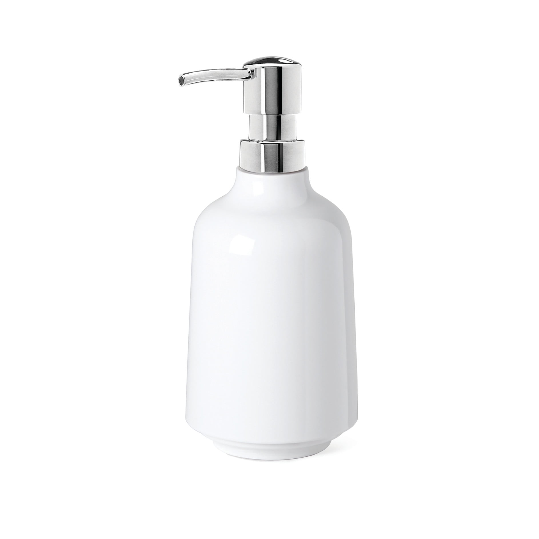 White Glossy Melamine Countertop Soap Dispenser