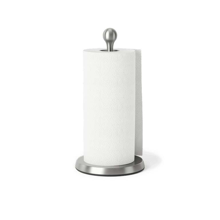 One Handed Tear Wall Mounted & Under Counter Paper Towel Holder Dispenser (White)