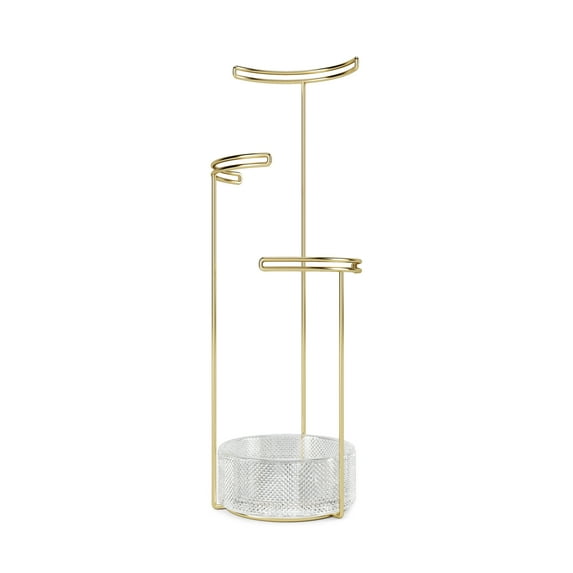 Umbra Tesora Jewelry Organizer and Necklace Stand with Glass Base