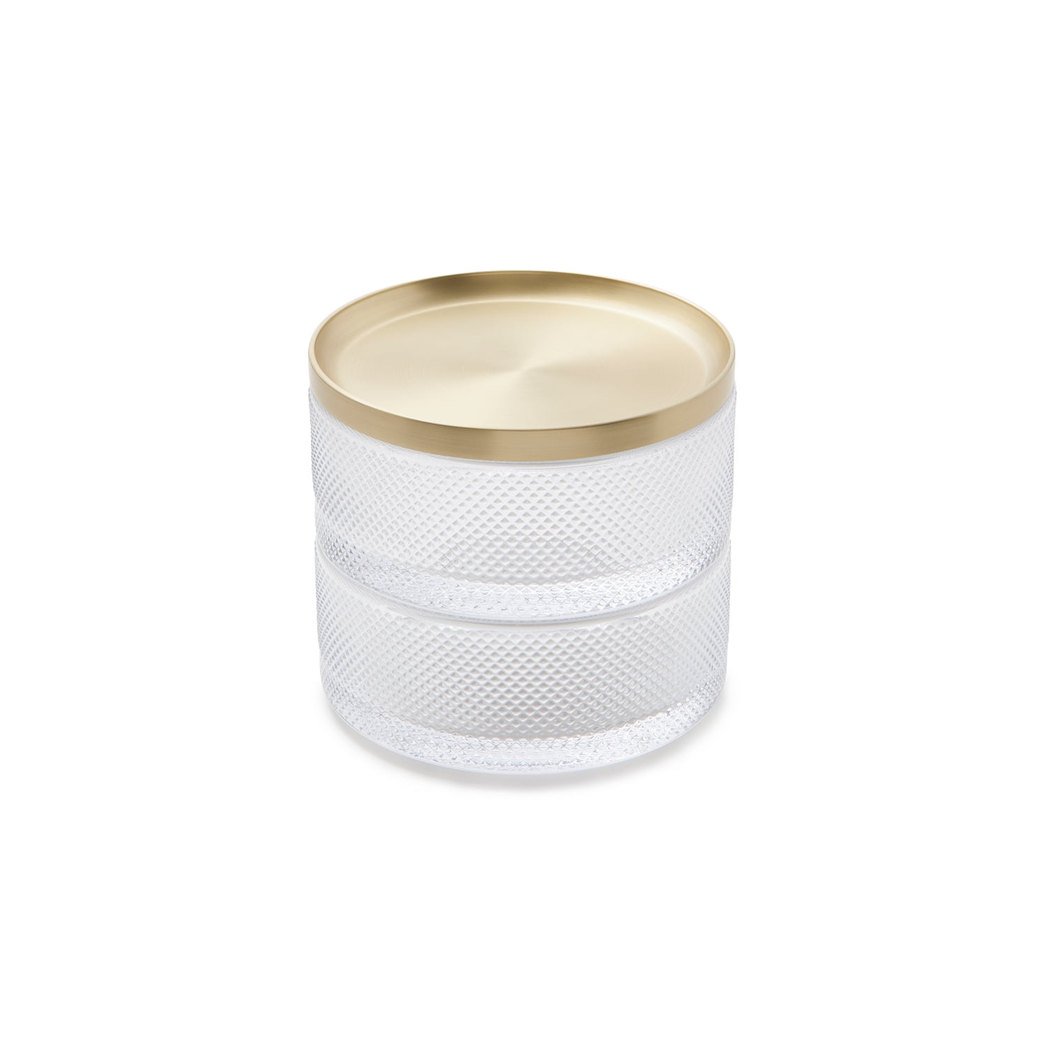 Tesora Brass and Glass Two-Tier Jewelry Box