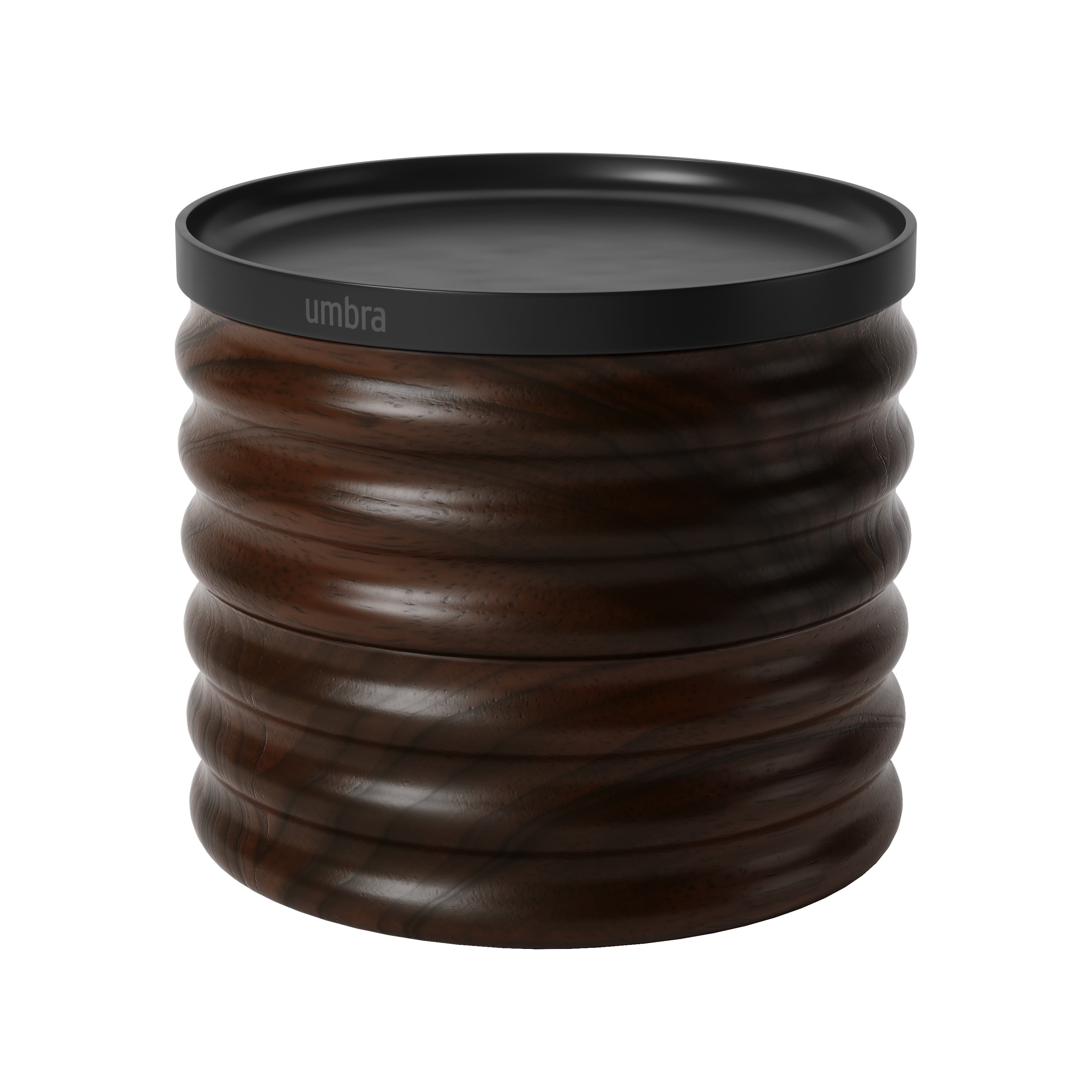 Black and Walnut Two-Tier Wood Jewelry Box