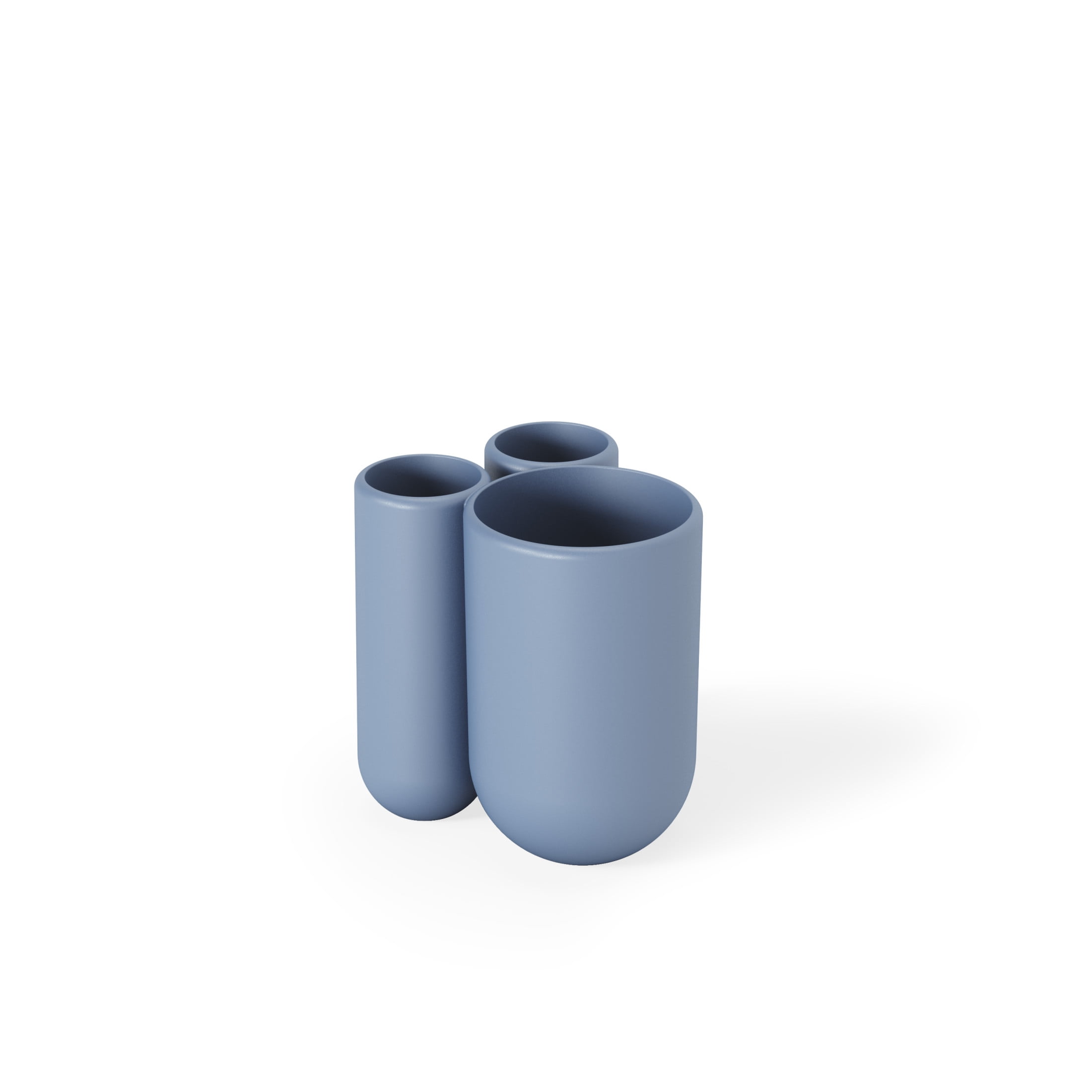 Slate Blue Recycled Plastic Toothbrush Holder with Three Compartments