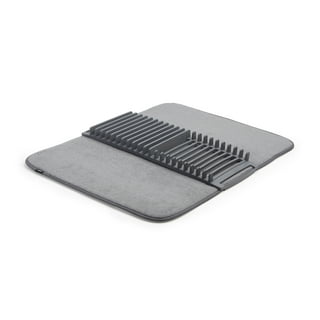 Grand Fusion Dish Drying Mat With 3 Section Rack, Dark Gray : Target