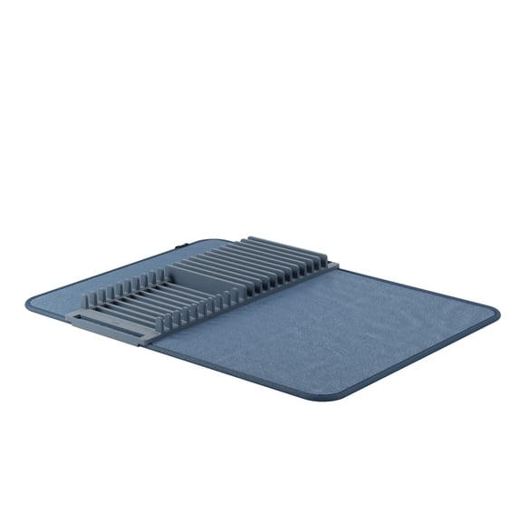 Umbra Udry Dish Drying Rack And Microfiber Dish Drying Mat - Space-Saving Lightweight Design Folds Up For Easy Storage, 24 X 18 Inches