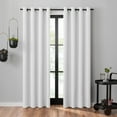 thumbnail image 1 of Umbra Ulysses Wave Geometric Light Filtering Grommet 84 in Long x 50 in Wide Curtain Panel, White, 1 of 5