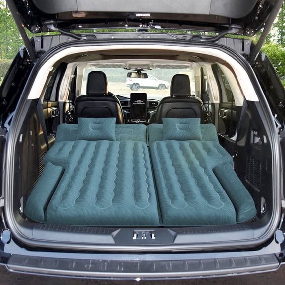 Umbrauto SUV Air Mattress Inflatable Car Air Beds Sleeping Pad Camping Trunk Bed with Electric Air Pump, Teal