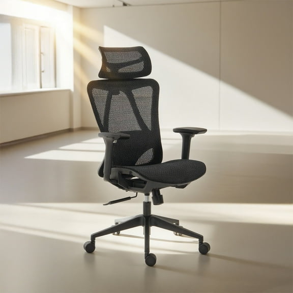 Umbreco Ergonomic Mesh Office Chair,4D Adjustable Armrests,Back and Lumbar Support,Protect Spine and Lower Back,Tilt,Adjustable 2D Headrest,Black