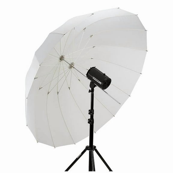 Umbrella-50in-ShtThru 50 in. Pro 16-Rib Parabolic Umbrella, Shoot-Through Diffusive