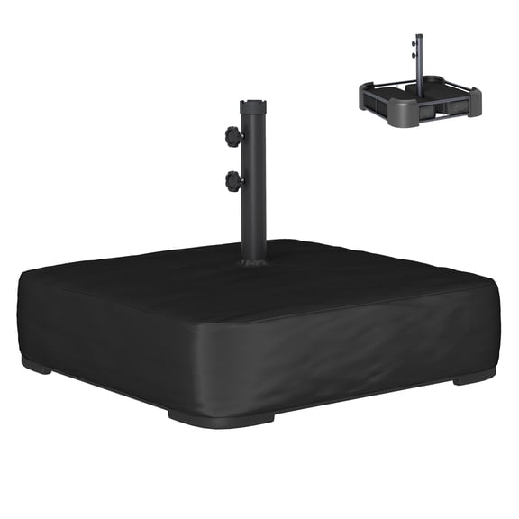 Umbrella Base 176lbs - Heavy Duty Sand Filled Stand for Cantilever & 1.9" Poles - Black Patio Parasol Base