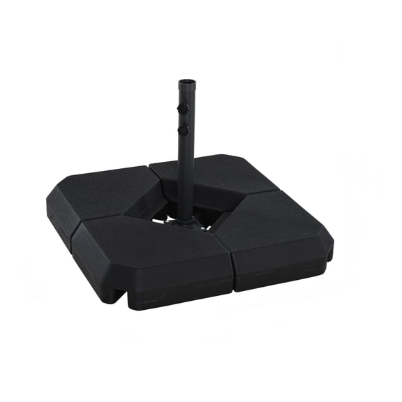 Umbrella Base 2 Inch Pole, Steel Patio Umbrella Stand with 4 Weighted Plates - Black