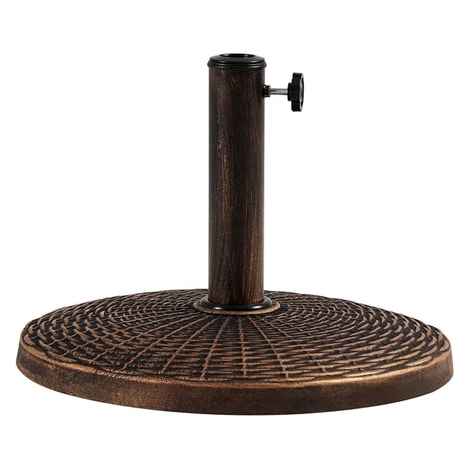 Umbrella Base 22 lbs Heavy Duty Outdoor Patio Resin Umbrella Stand for Deck, Garden - Bronze