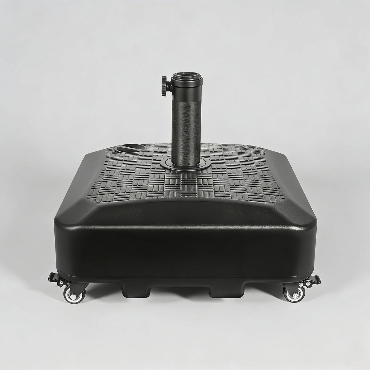 Umbrella Base Outdoor Patio Umbrella Stand with Wheels Fillable Heavy Duty Mobile Weighted Rolling Stand - Black