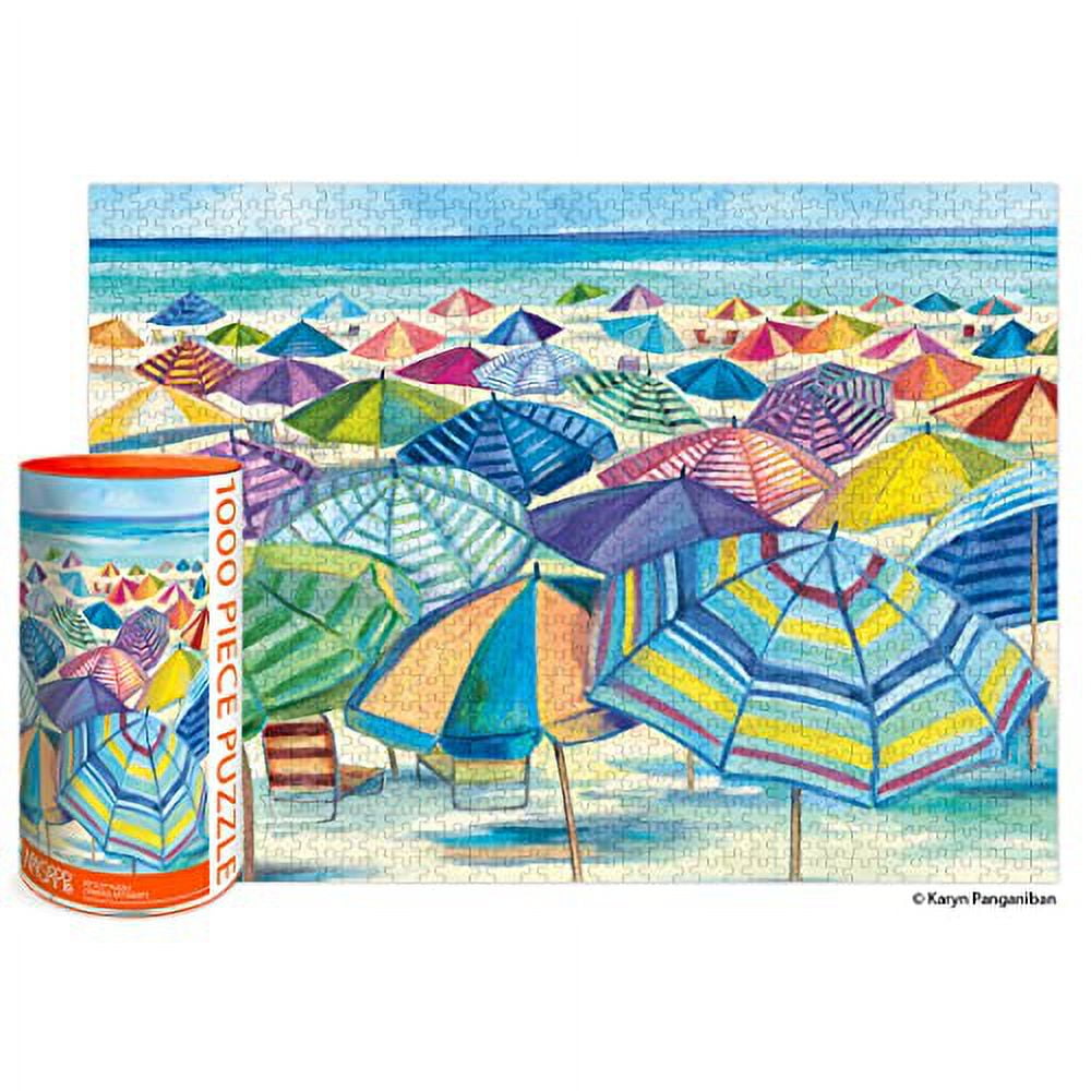 Umbrella Beach 1000 Piece Colorful Jigsaw Puzzle