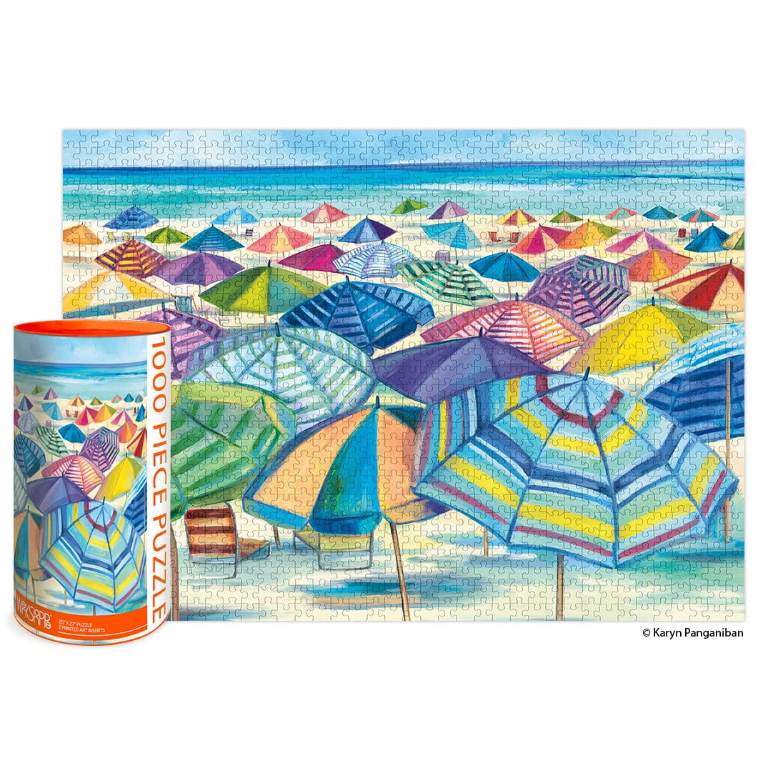 Umbrella Beach 1000 Piece Colorful Jigsaw Puzzle