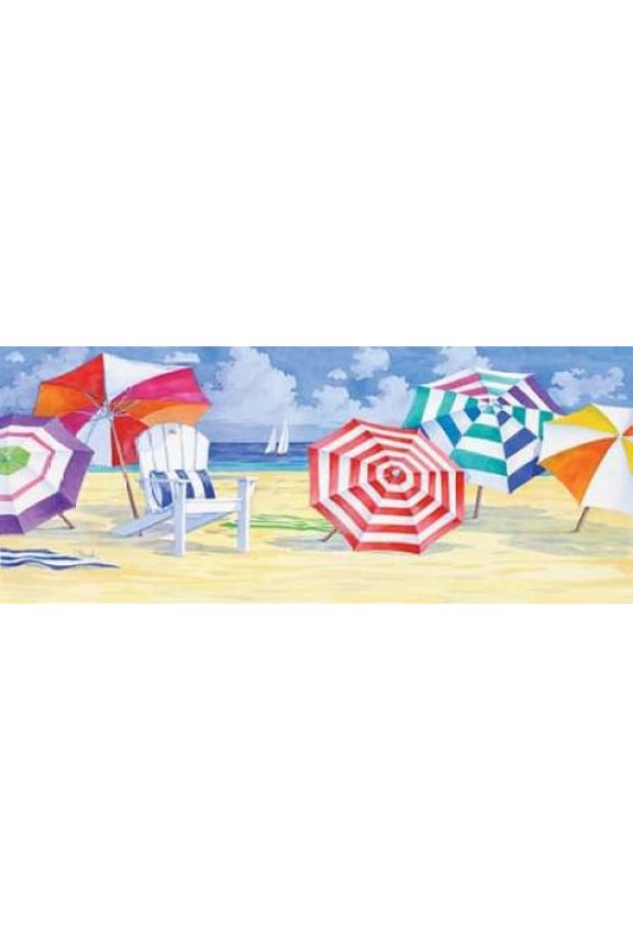 Umbrella Beach Canvas Art - Paul Brent (10 x 20)