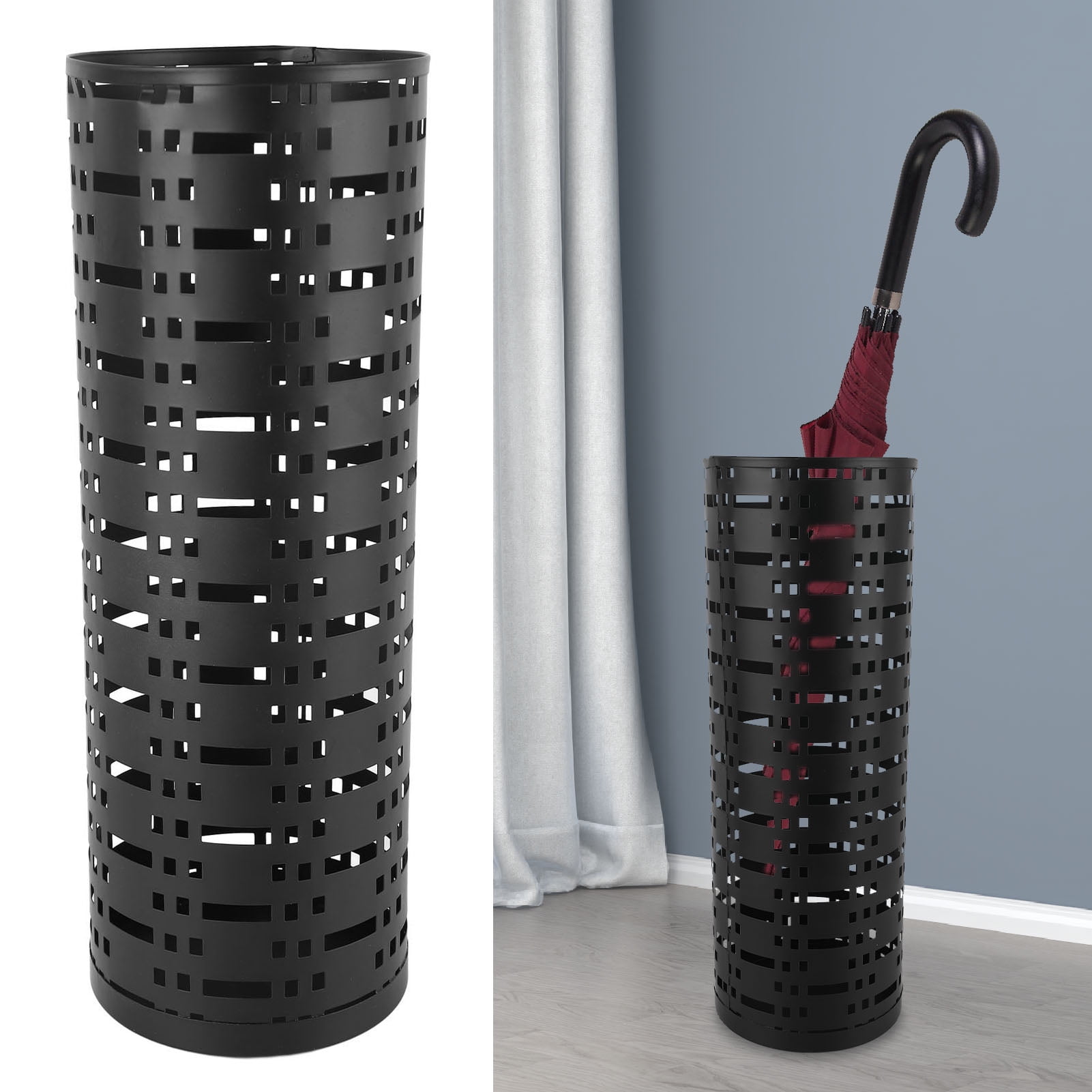 Umbrella Bin, Hollow Umbrella Stand Rack Space Saving Metal Stylish For