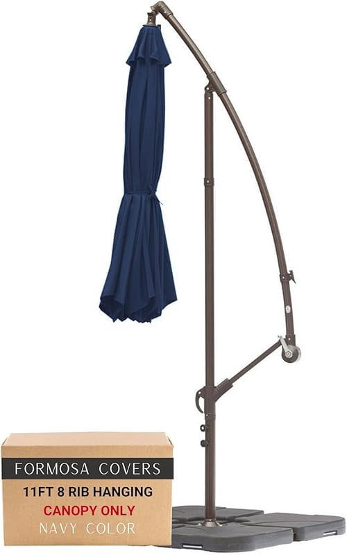Telo Di Ricambio Per Ombrellone A Sbalzo Quadrato 2.45x2.45m (8.2ft) - Grigio, 8 Coste, Antivento E UV, Copertura Solo Tela