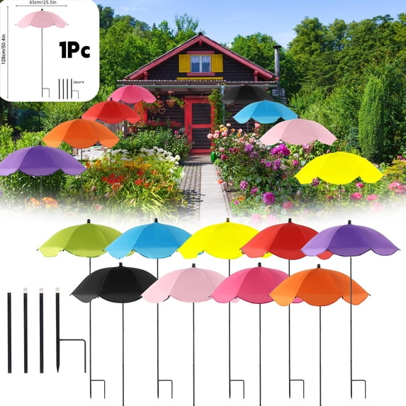 Umbrella,Clearance,Large Garden Parasol With Plant Stake Outdoor Sunlight Shade And Rain Protection Umbrella For Potted Plants