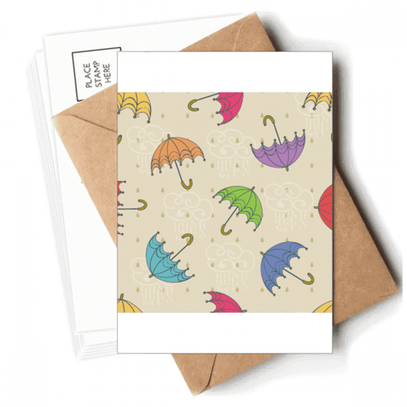 Umbrella Cloud Rain Drip Sun Postcards Envelopes Blank Note Cards Mailing