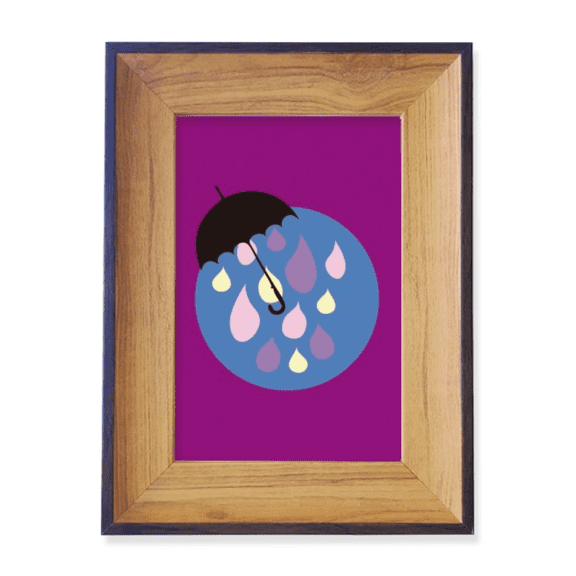 Umbrella Cloud Rain Drip Weather Photo Frame Exhibition Display Art Desktop Painting