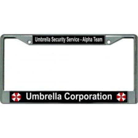 Umbrella Corporation Alpha Team Chrome License Plate Frame